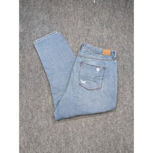 American Eagle Mom Jeans US‎ 20 Regular Ripped Distressed Denim Light Wash